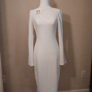 White and Gold Calvin Klein Dress Size 2
